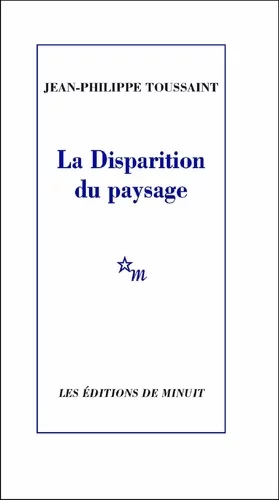 Couverture : La Disparition du paysage